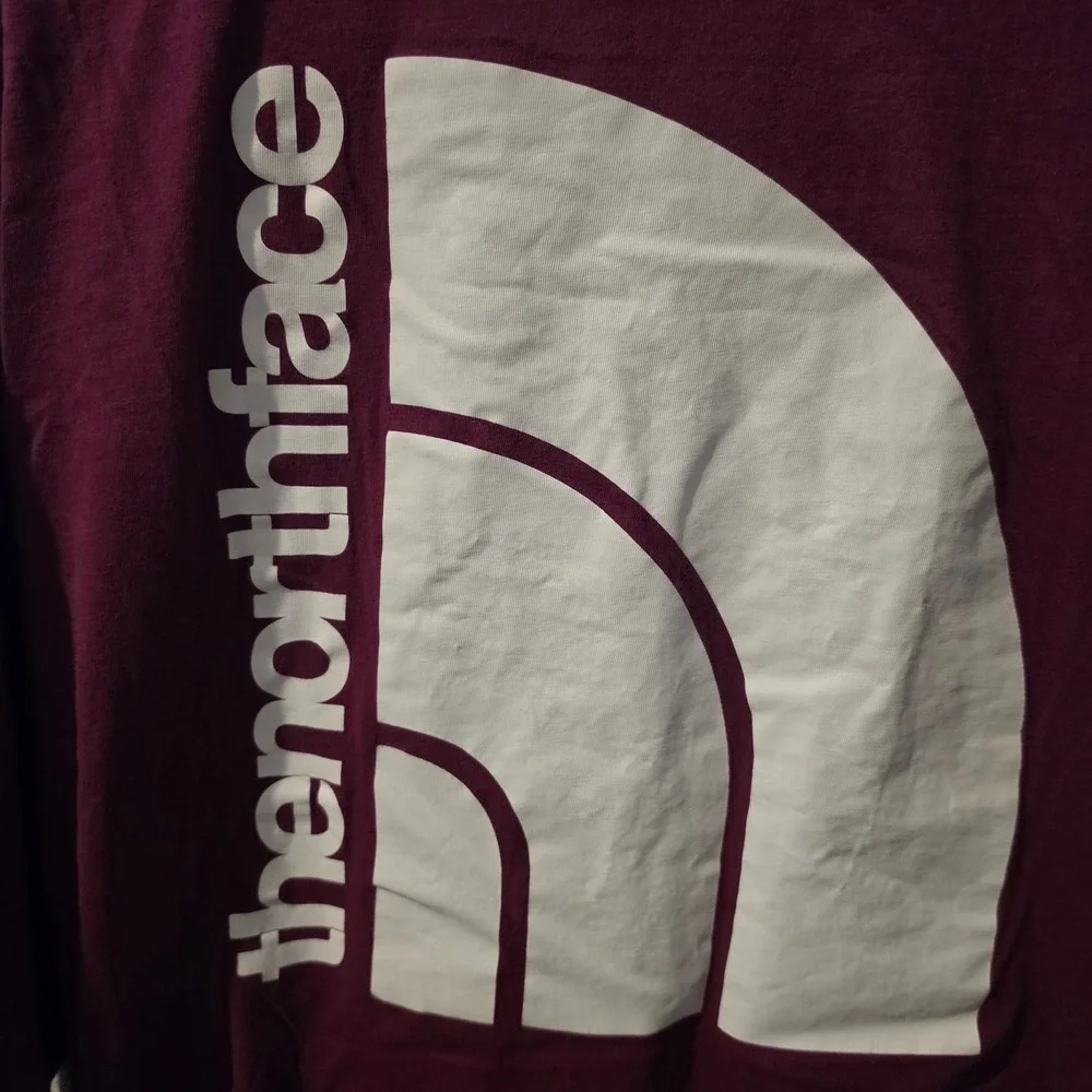 The North Face Mens XL Long Sleeve Graphic T-Shirt Burgundy Maroon Half Dome
